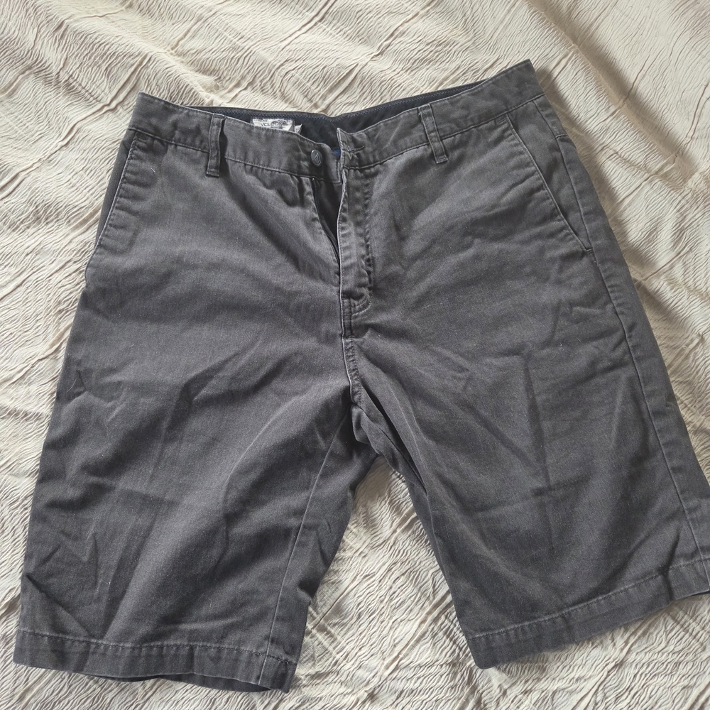 Volcom Charcoal Flat Front Shorts